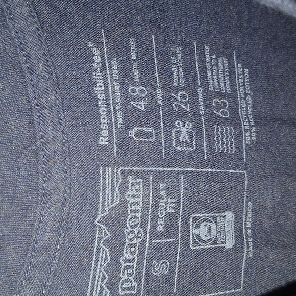 Patagonia "Live Simply"  recycled cotton pullover t-shirt work wear - S - blue - Picture 2 of 6
